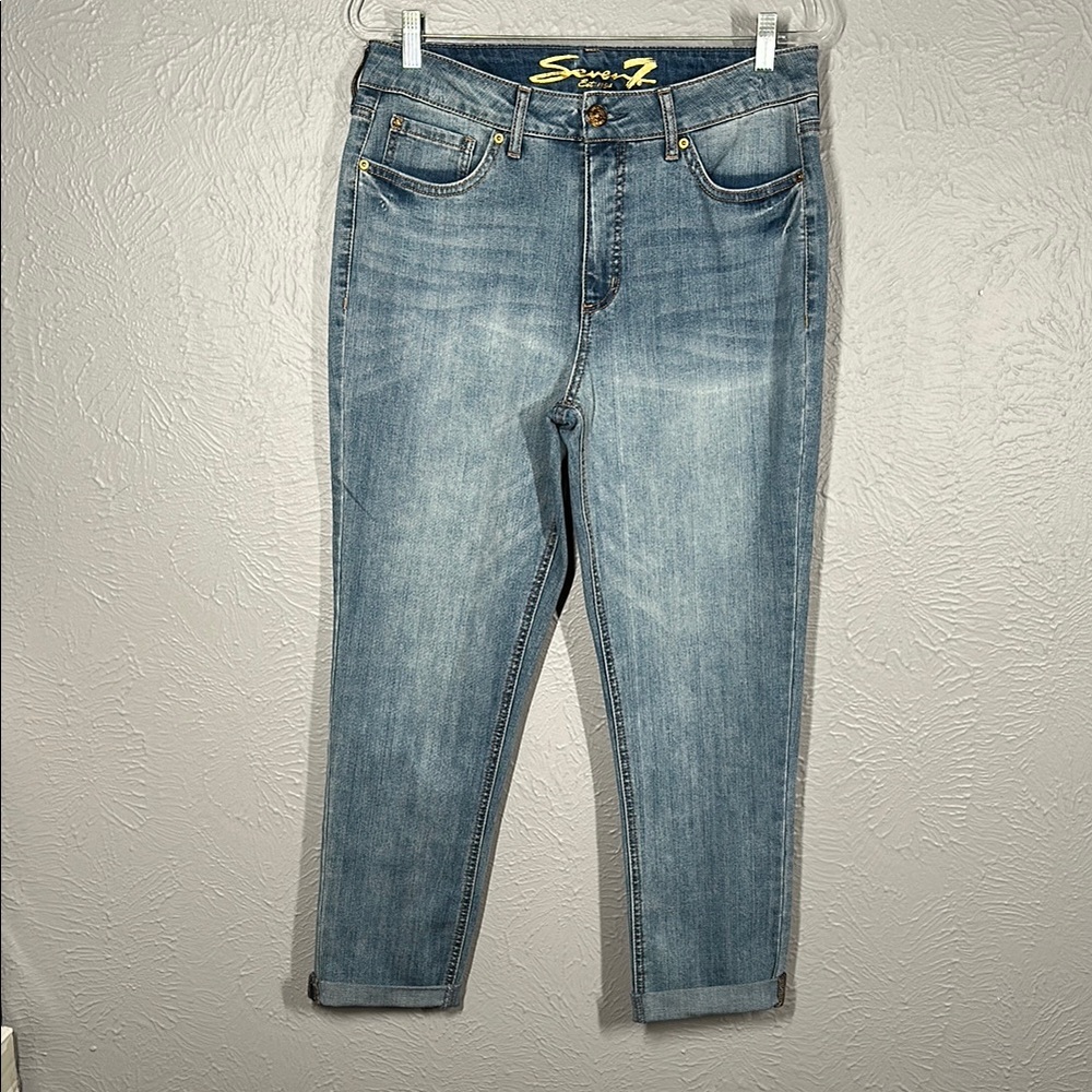 Seven7 Blue Weekend Slim Fit Denim Jeans Women's Size 10 - Picture 2 of 13